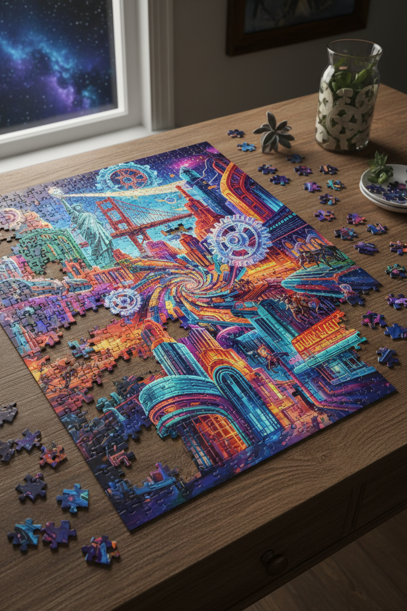 Colorful City Skyline